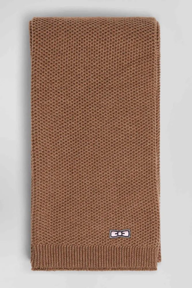 Echarpe unie en coton noisette broderie nœud papillon – Bild 4