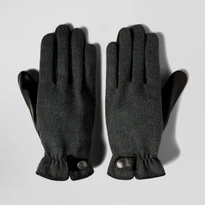 Paire de gants en cuir lisse noir