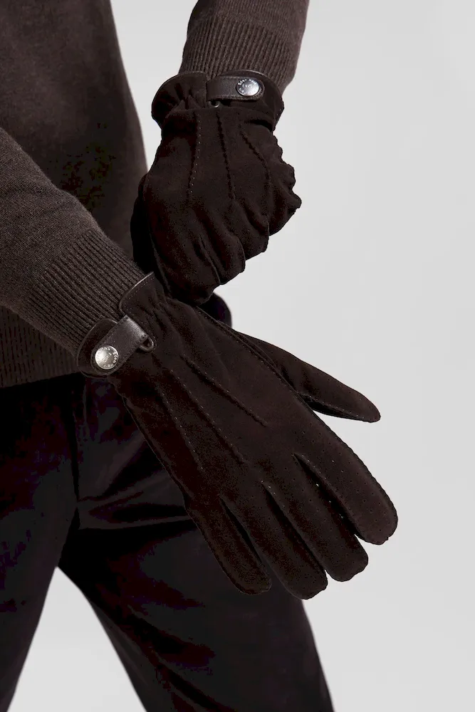 Paire De Gants En Cuir Marron