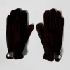 Paire de gants en cuir marron