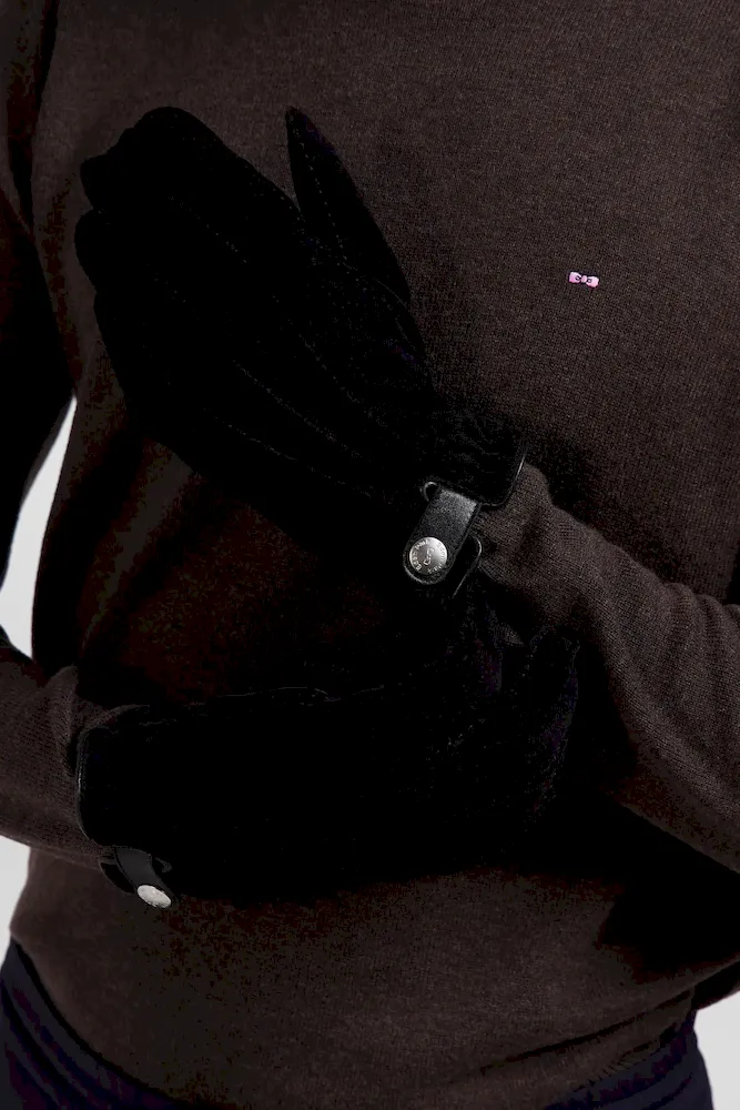Paire De Gants En Cuir Noir