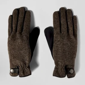Paire de gants homme en cuir marron