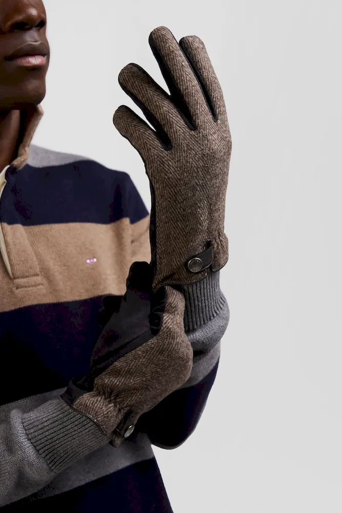 Paire de gants homme en cuir marron – Bild 3