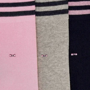 Alternative view of Lot de 3 paires de chaussettes roses à détails cerclés en coton stretch