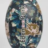 Ballon de rugby bleu marine à motifs floraux