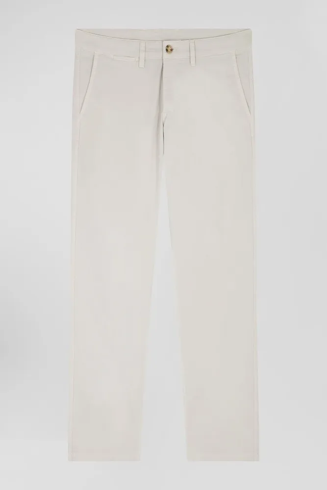 Pantalon chino camel en gabardine de coton stretch coupe Regular – Bild 2