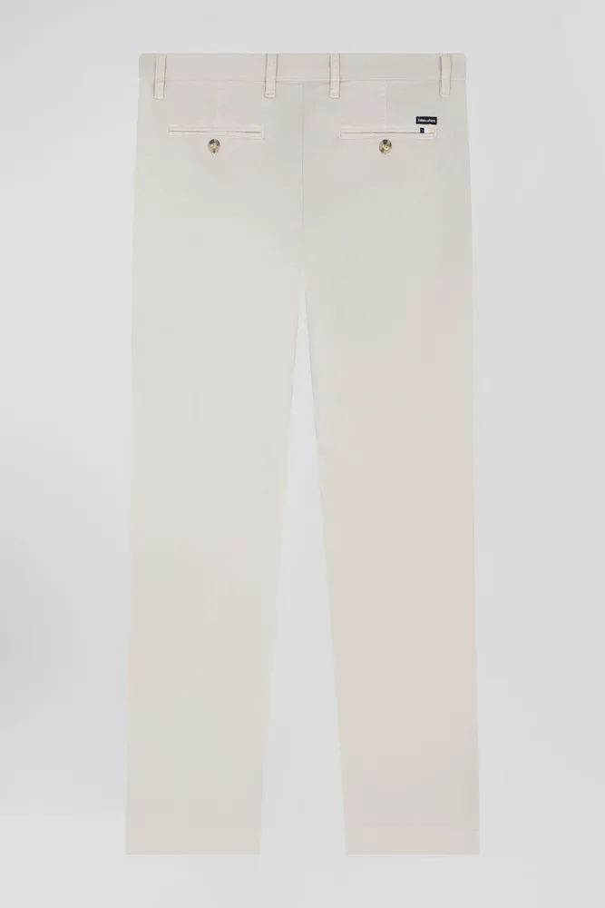 Pantalon chino camel en gabardine de coton stretch coupe Regular – Bild 4
