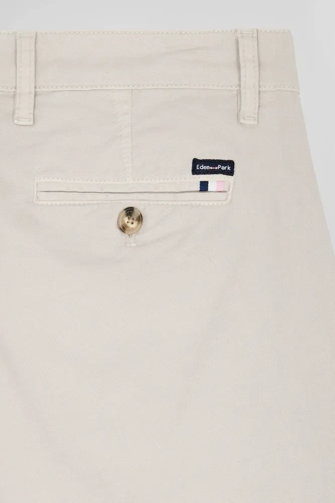 Pantalon chino camel en gabardine de coton stretch coupe Regular – Bild 9