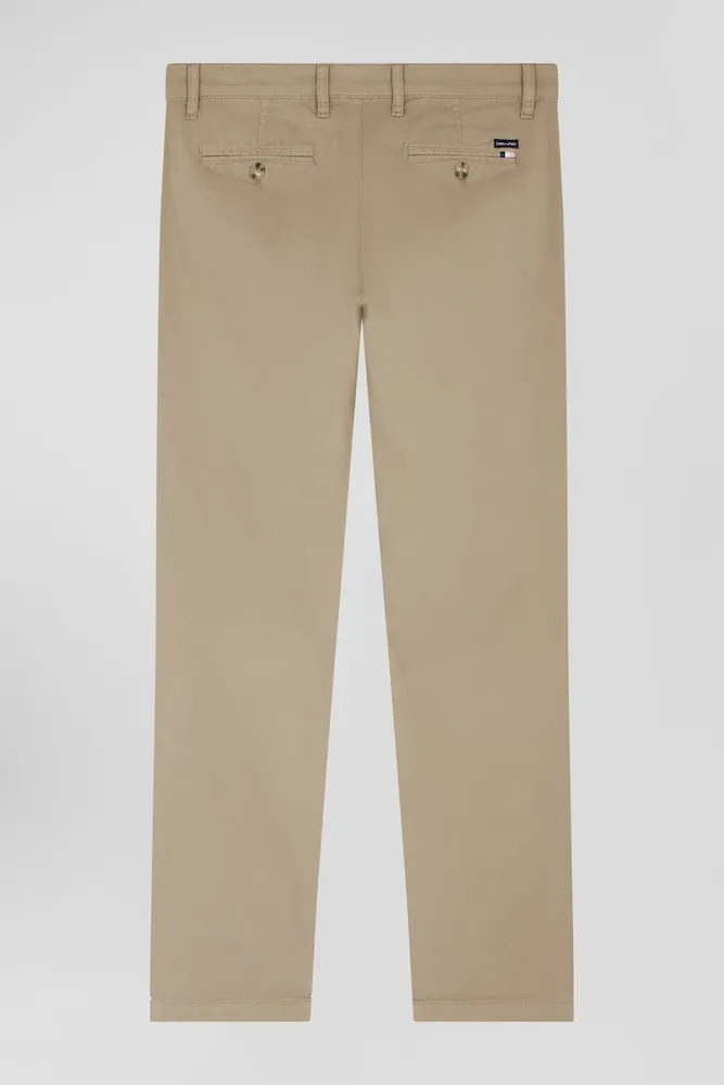 Pantalon chino beige en gabardine de coton stretch coupe Regular – Bild 4