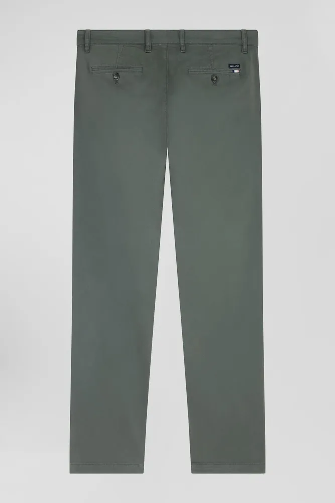 Pantalon chino gris en gabardine de coton stretch coupe Regular – Bild 4