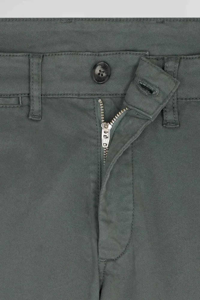 Pantalon chino gris en gabardine de coton stretch coupe Regular – Bild 7