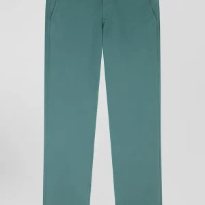 Alternative view of Pantalon chino vert en gabardine de coton stretch coupe Regular