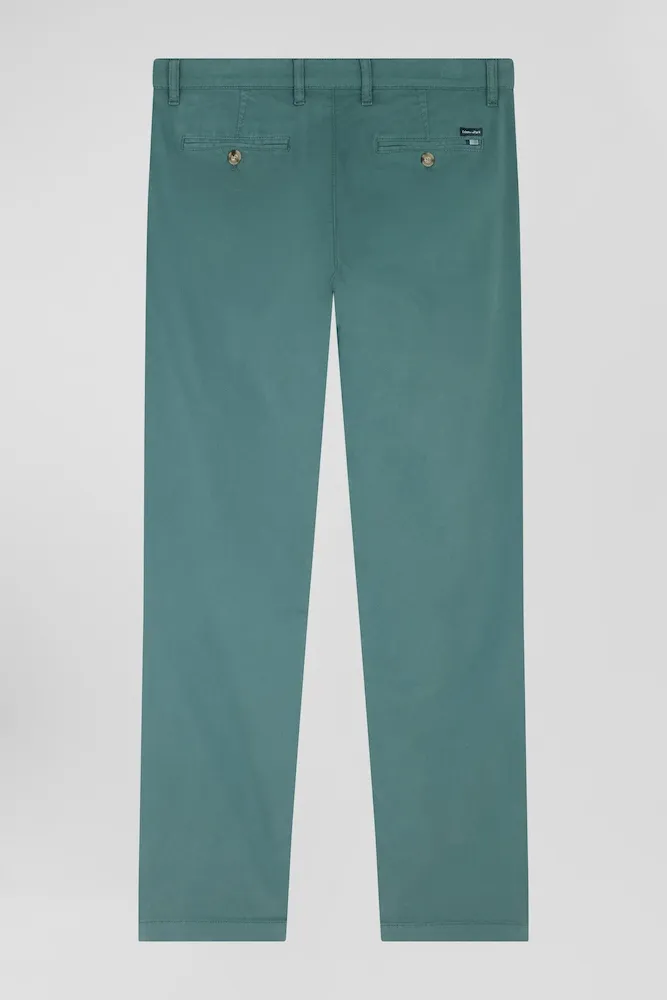 Pantalon chino vert en gabardine de coton stretch coupe Regular – Bild 4