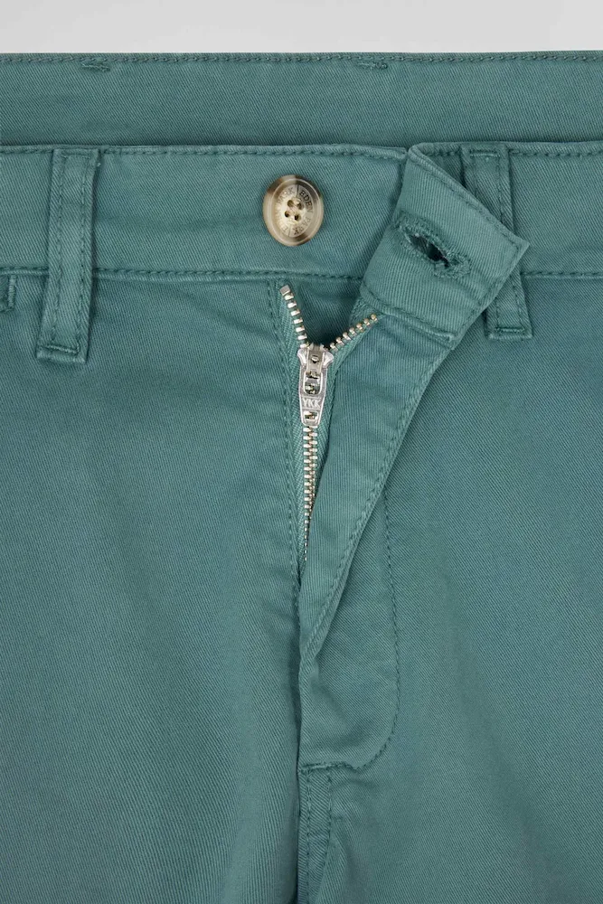 Pantalon chino vert en gabardine de coton stretch coupe Regular – Bild 7