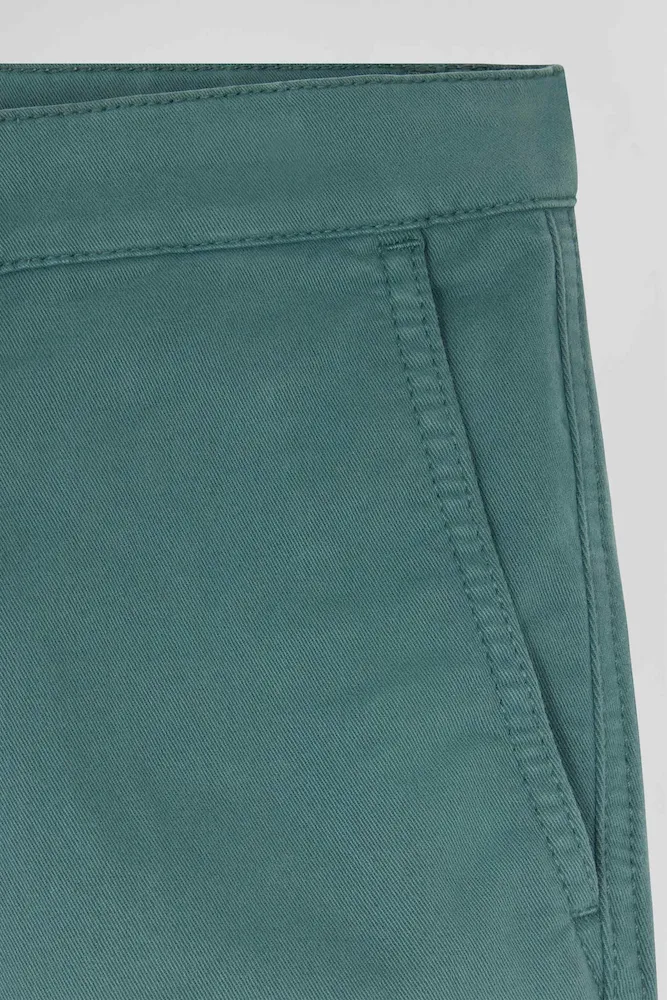 Pantalon chino vert en gabardine de coton stretch coupe Regular – Bild 8