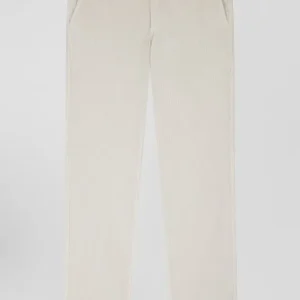 Alternative view of Pantalon chino en coton velours stretch écru coupe Regular
