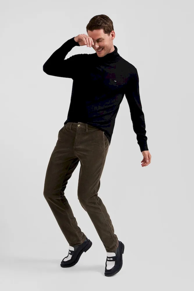 Pantalon chino en coton velours stretch marron coupe Regular – Bild 5