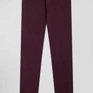 Alternative view of Pantalon chino en piqué de coton stretch et modal bordeaux coupe Regular