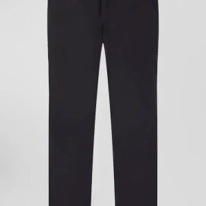 Pantalon chino en piqué de coton stretch et modal gris coupe Regular