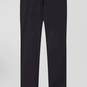 Alternative view of Pantalon chino en piqué de coton stretch et modal gris coupe Regular