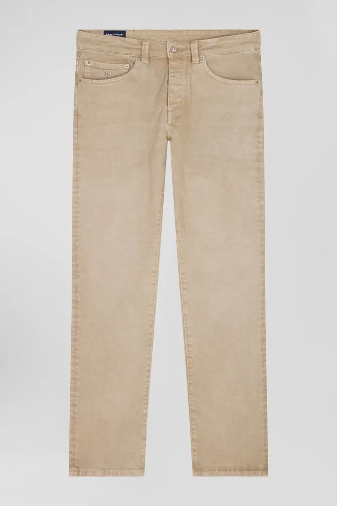 Pantalon 5 Poches En Coton Stretch Chanvre Coupe Regular
