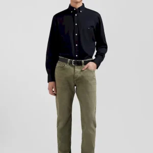 Pantalon 5 poches en coton stretch beige coupe Regular