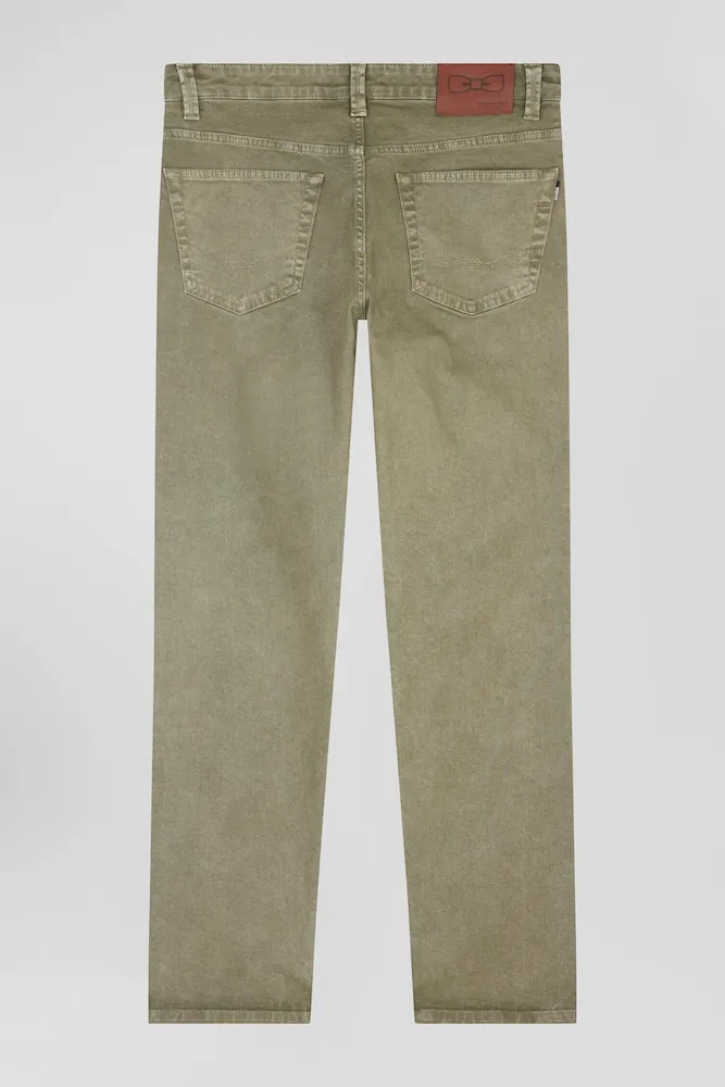 Pantalon 5 poches en coton stretch beige coupe Regular – Bild 4