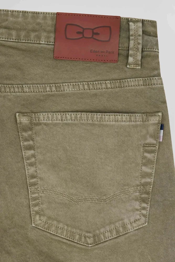 Pantalon 5 poches en coton stretch beige coupe Regular – Bild 9
