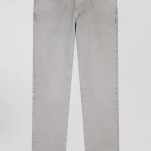 Alternative view of Pantalon 5 poches en coton stretch gris coupe Regular