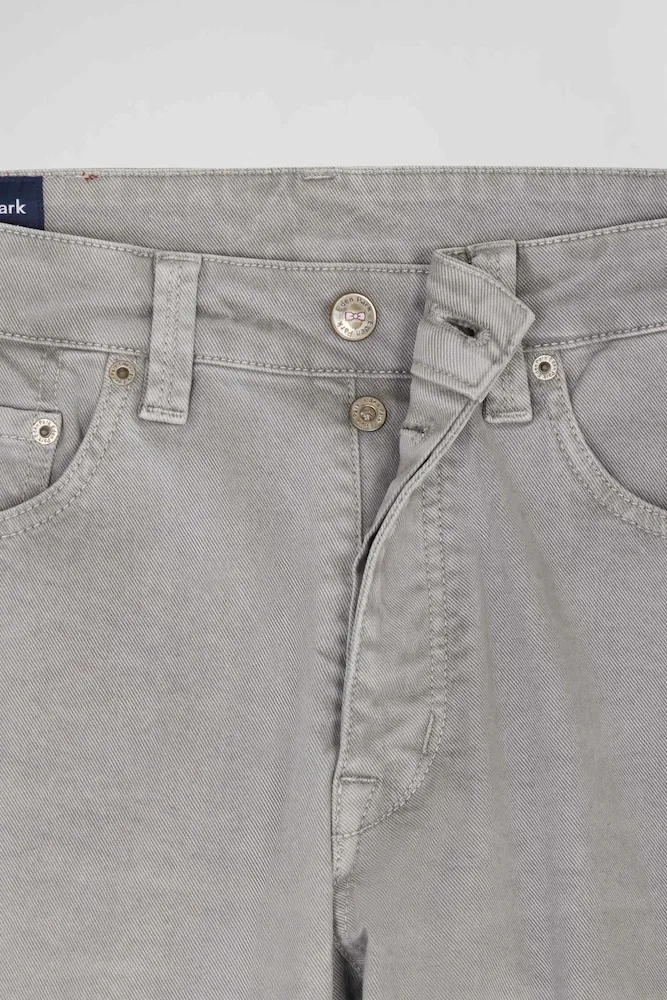 Pantalon 5 poches en coton stretch gris coupe Regular – Bild 7