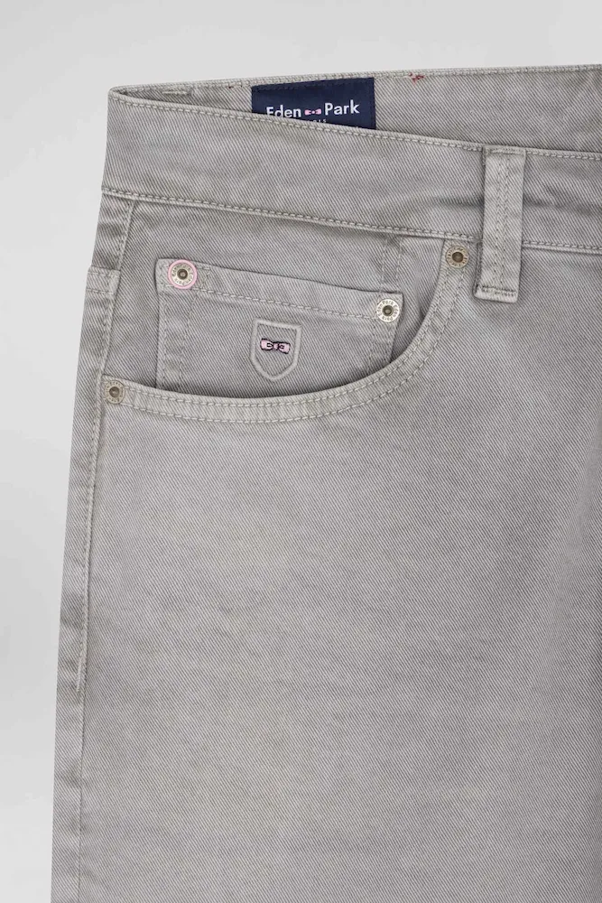 Pantalon 5 poches en coton stretch gris coupe Regular – Bild 8