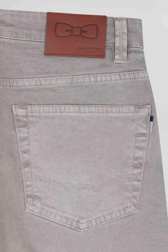 Pantalon 5 poches en coton stretch gris coupe Regular – Bild 9