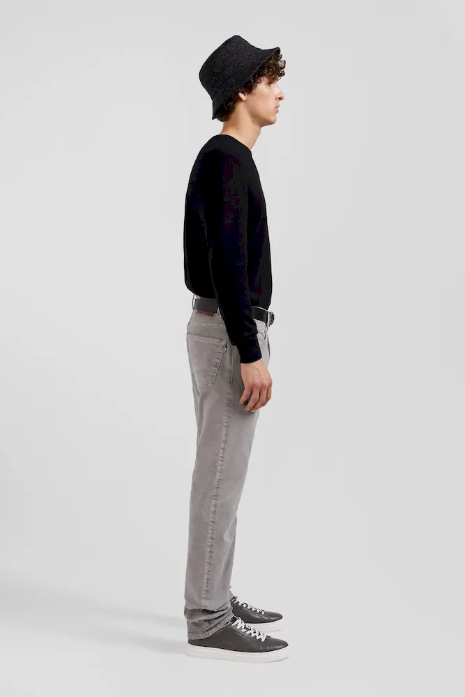 Pantalon 5 poches en coton stretch gris coupe Regular – Bild 5