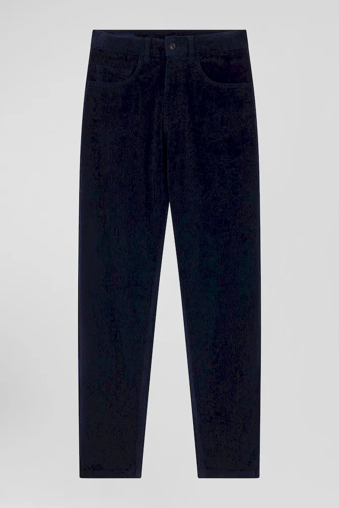 Jean 5 Poches En Coton Stretch Bleu Marine Coupe Comfort