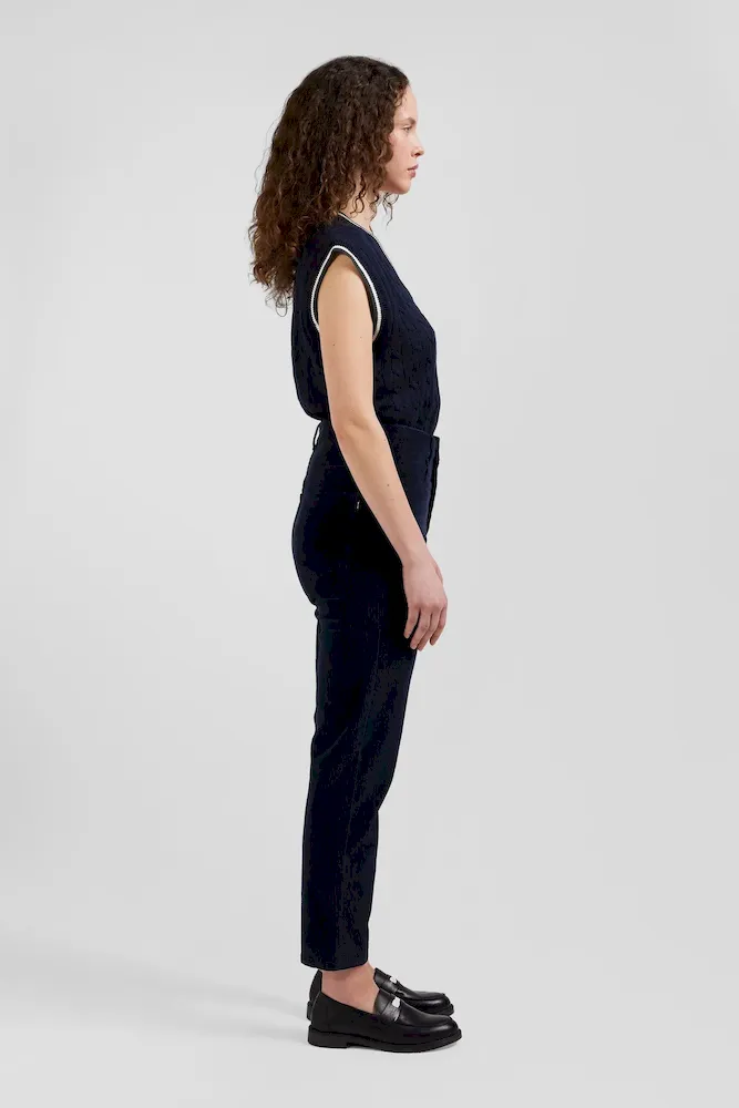 Jean 5 poches en coton stretch bleu marine coupe Comfort – Bild 6