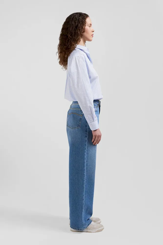 Jean en coton bleu coupe Relaxed – Bild 5