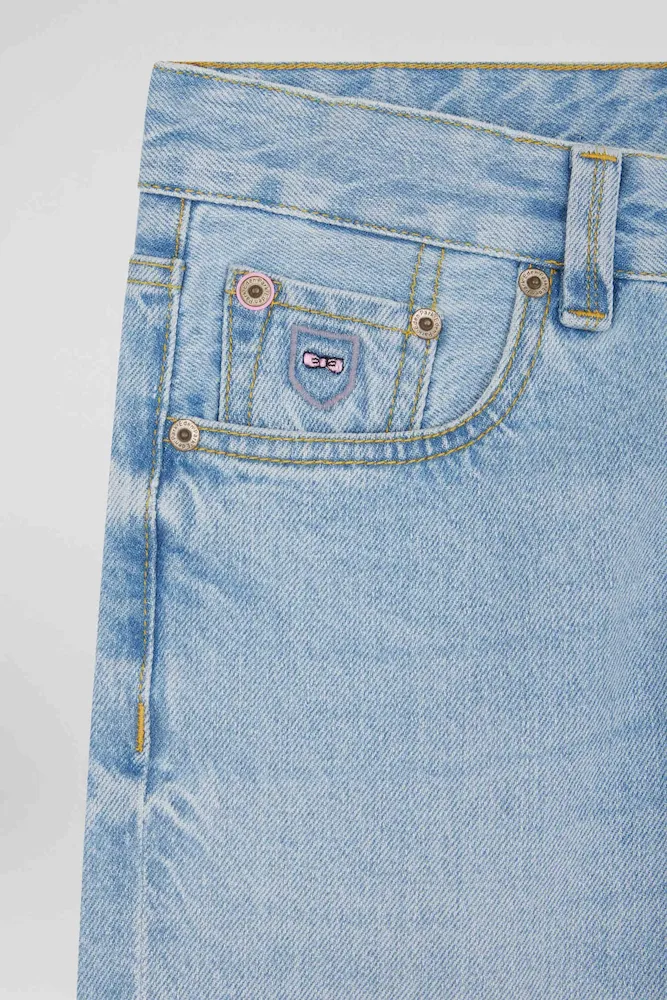 Jean en denim coton ciel coupe Oversized – Bild 9