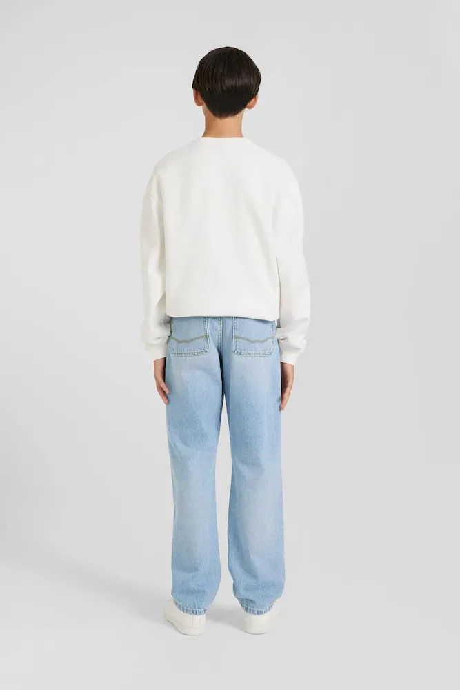 Jean en denim coton ciel coupe Oversized – Bild 6