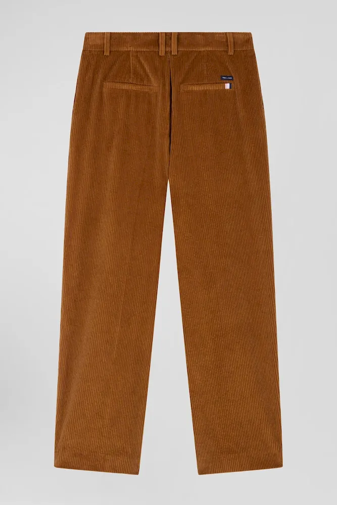 Pantalon en velours côtelé camel à carreaux coupe Modern – Bild 4
