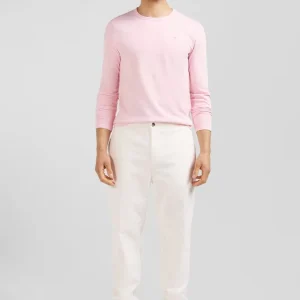 Pantalon à taille élastiquée en coton stretch écru coupe Modern