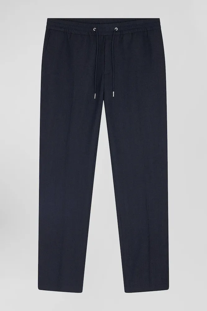 Pantalon bleu marine à taille élastiquée coupe Modern – Bild 2