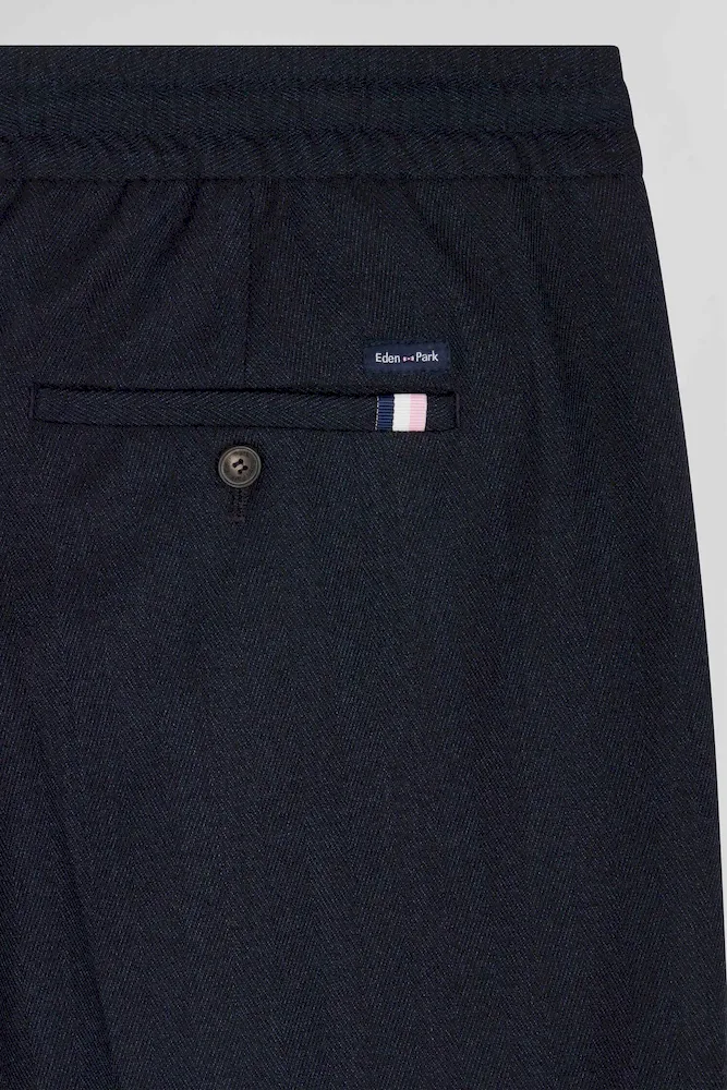 Pantalon bleu marine à taille élastiquée coupe Modern – Bild 8