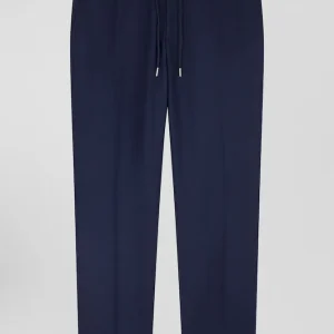 Alternative view of Pantalon bleu marine taille élastiquée coupe Modern