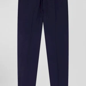 Alternative view of Pantalon en laine mélangée taille élastique marine coupe Modern