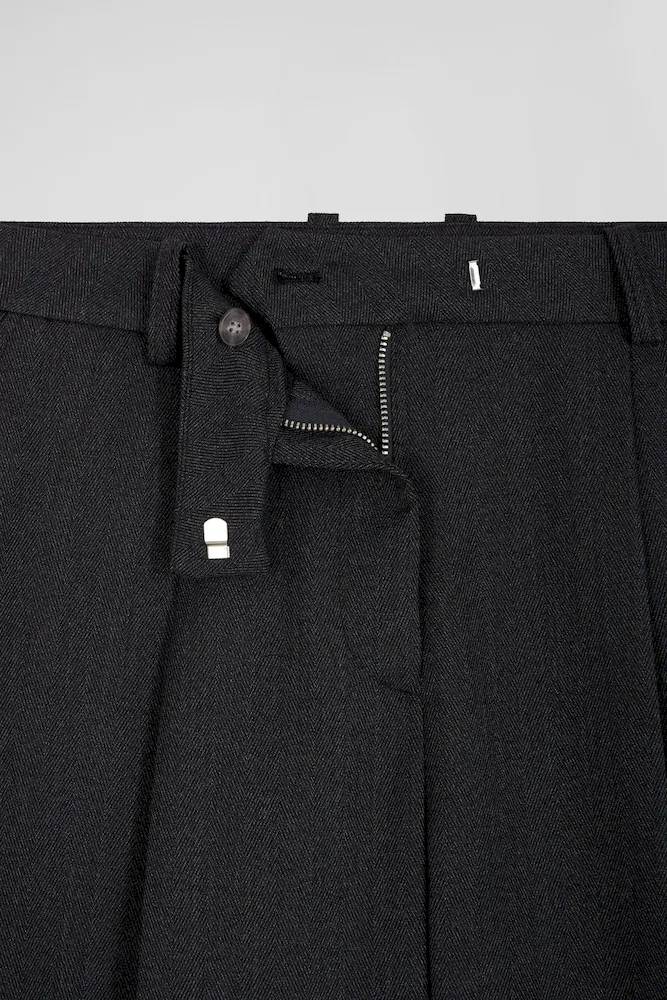 Pantalon à carreaux gris anthracite coupe Relaxed – Bild 3