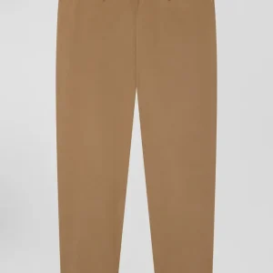 Alternative view of Pantalon taille élastique en coton stretch noisette coupe Modern