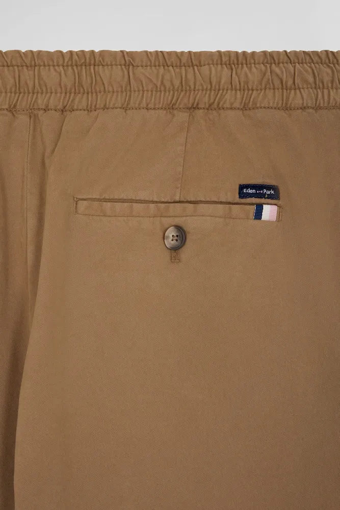 Pantalon taille élastique en coton stretch noisette coupe Modern – Bild 5