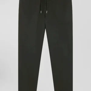 Pantalon taille élastique en coton stretch kaki coupe Modern
