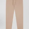 Pantalon taille élastique en coton stretch beige coupe Modern