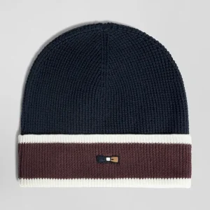 Bonnet en coton bleu marine jacquard EP10